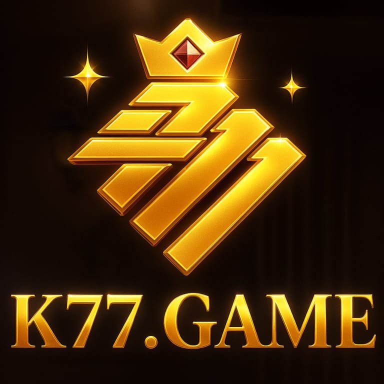 K77 game official golden logo with a royal crown symbol.